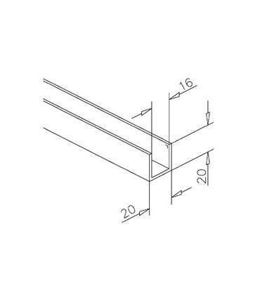 Profil aluminium de 20 x 20 x 20 mm