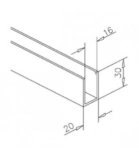 Profil aluminium de 30 x 20 x 30 mm