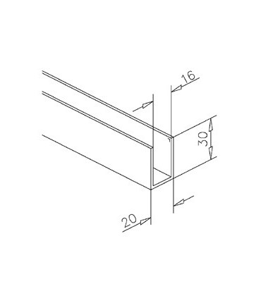 Profil aluminium de 30 x 20 x 30 mm