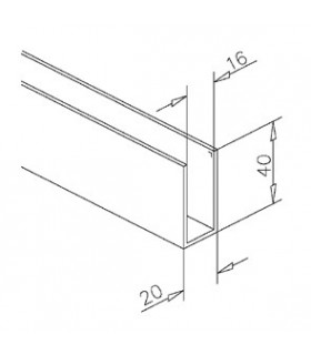 Profil aluminium de 40 x 20 x 40 mm