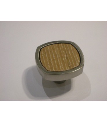 Bouton Quattro bois et nickel couleur dune