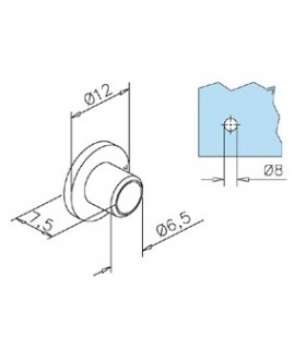Kit de fixation pour miroir percé
