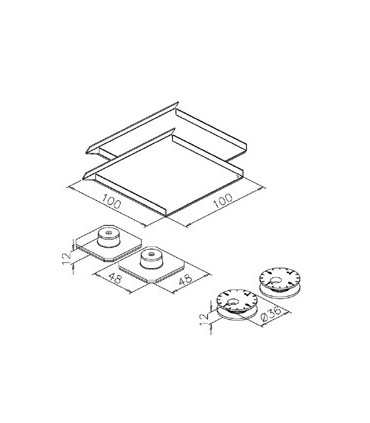 Fixation invisible pour miroir jusqu'a 08 m²