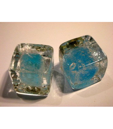 Poignée bouton glaçon aquamarine