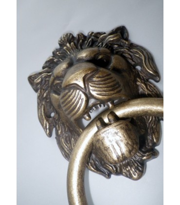 Heurtoir de porte tête de Lion bronze antique