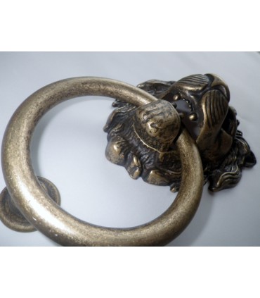 Heurtoir de porte tête de Lion bronze antique