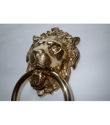 Heurtoir de porte tête de Lion laiton poli