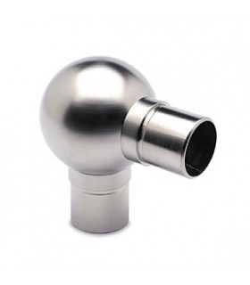 Raccord rond 90° inox brossé