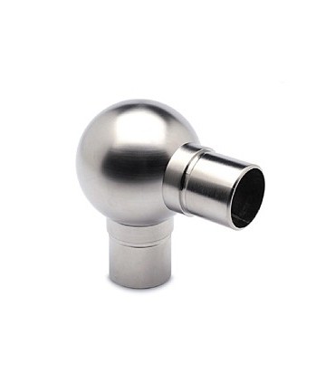 Raccord rond 90° inox brossé