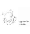 Raccord rond 90° pour tube Ø 38 mm technique