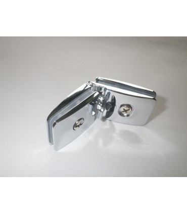 Charnière verre / verre 180° chromé brillant