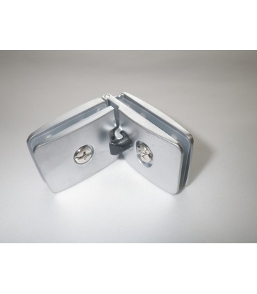 Charnière verre / verre 180° argent mat