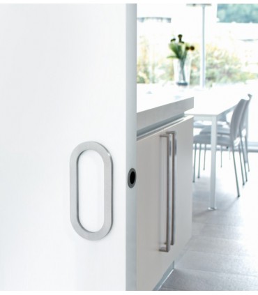 Set de deux poignées inox brossé a coller hauteur 150 mm