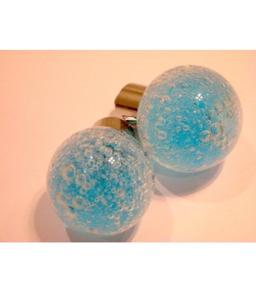 Poignée bouton bulle aquamarine