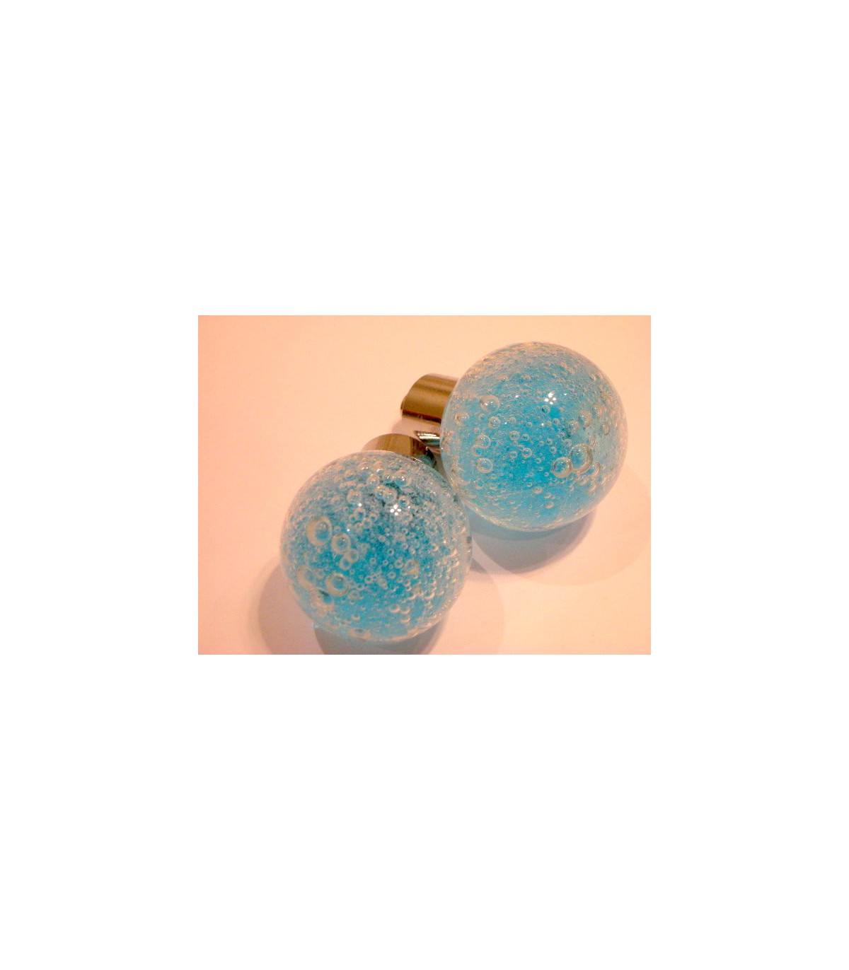 bleu 3 cm de diamètre TsunNee Lot de 10 boutons de tiroir en verre transparent avec bulles 