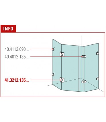 Charnière 135° verre / verre