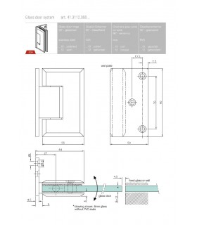 Charnière 90° pour porte en verre Charnière 90° pour porte en verre
