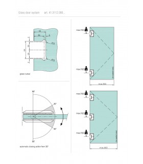 Charnière 90° pour porte en verre Charnière 90° pour porte en verre