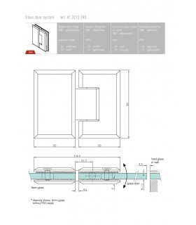 Charnière 180° verre / verre Charnière 180° verre / verre