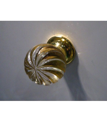 Poignée bouton spirale doré brillant