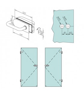 Serrure bec de cane pour porte en verre Serrure bec de cane pour porte en verre