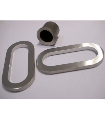 Set de deux poignées inox brossé a coller hauteur 150 mm