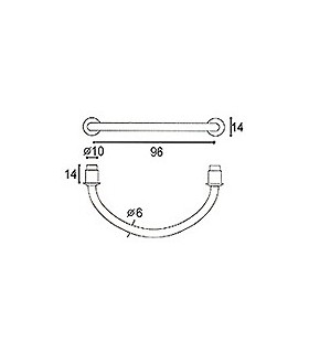 Poignée tirette cuir entraxe 96 mm Poignée tirette cuir entraxe 96 mm