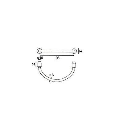 Poignée tirette cuir entraxe 96 mm