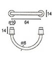 Poignée tirette cuir entraxe 64 mm