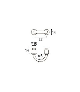 Poignée tirette cuir entraxe 32 mm Poignée tirette cuir entraxe 32 mm