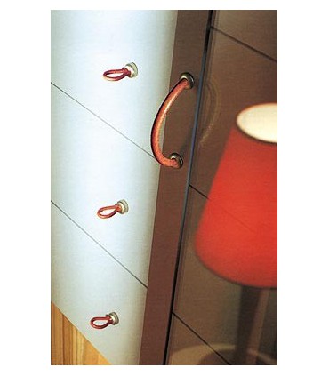 Poignée tirette cuir rouge de Russie