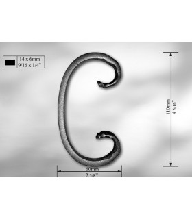 Volutes 14/6 dim.110 x 60 mm Volutes 14/6 dim.110 x 60 mm