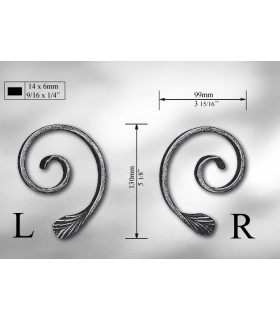 Volutes 14/6 dim.130 x 99 mm Volutes 14/6 dim.130 x 99 mm