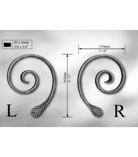 Volutes en méplat de 20 x 6 mm droite ou gauche Volutes en méplat de 20 x 6 mm droite ou gauche