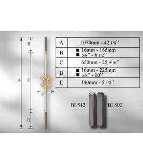 Balustres avec élément décoratif largeur 140 mm