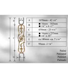 Balustres avec élément décoratif largeur 180 mm