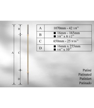 Balustres avec élément décoratif 