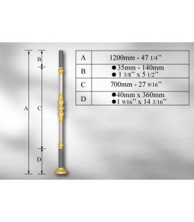 Poteaux sur embase ronde avec élément décoratif Poteaux sur embase ronde avec élément décoratif