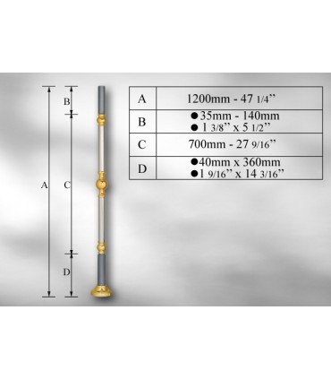 Poteaux sur embase ronde avec élément décoratif