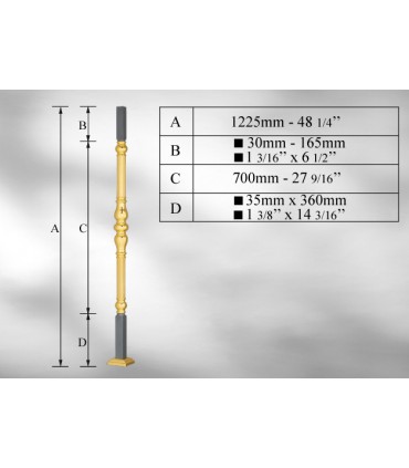 Poteau sur embase carré - Elément décoratif centrale