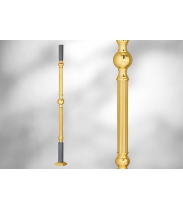 Poteau sur embase carré - Elément décoratif centrale double