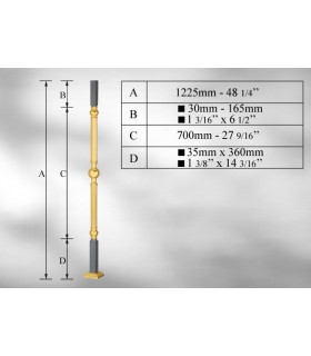 Poteau sur embase carré - Elément décoratif centrale simple Poteau sur embase carré - Elément décoratif centrale simple