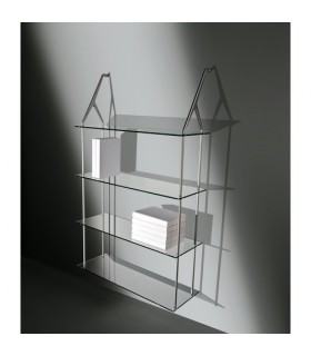 Set de deux supports avec 4 Etagères verre