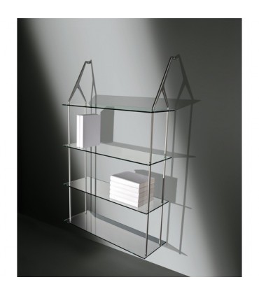 Set de deux supports avec 4 Etagères verre