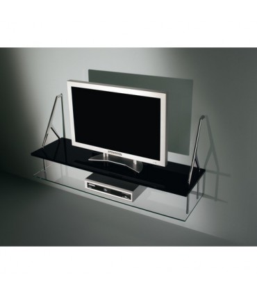 Set de deux supports avec étagères verre et parapan