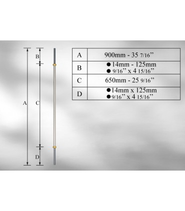 Balustre avec élément décoratif en Laiton
