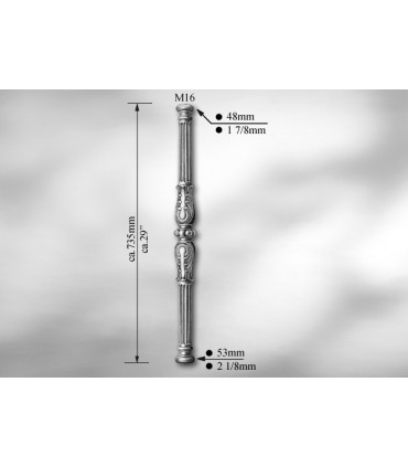 Balustre avec élément décoratif-double manchon centrale