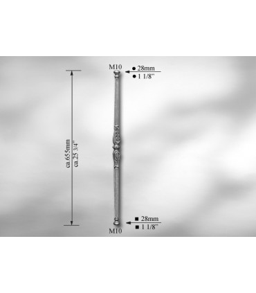 Balustre avec élément décoratif-manchon double centrale