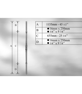Poteau avec élément décoratif-manchon double centrale Poteau avec élément décoratif-manchon double centrale