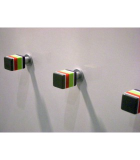 Bouton multicolor rectangulaire bout gris Bouton multicolor rectangulaire bout gris
